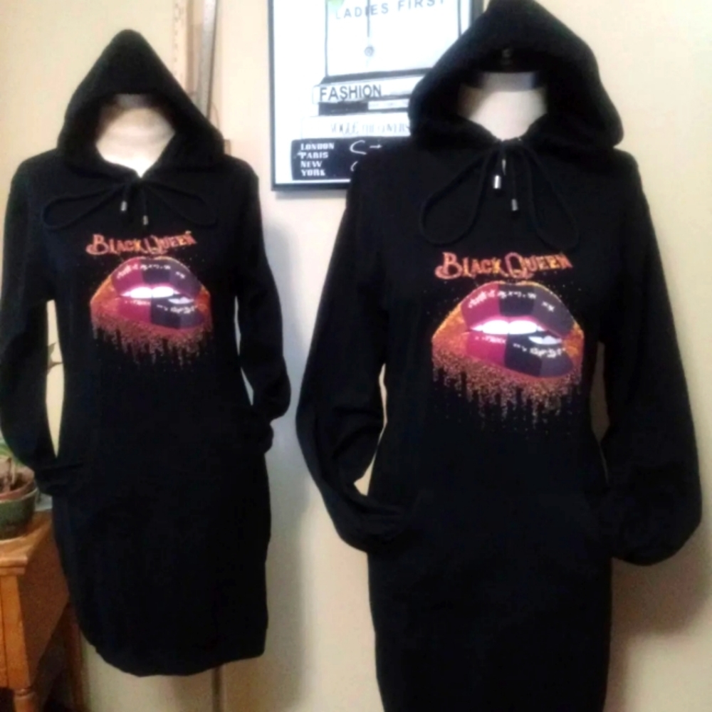 💥 CLOSET CLOSING SALE 💥 Ladies Black Hoodie Dress-1